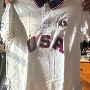 White Polo Shirt with USA Logo Olympics 2012 official merch